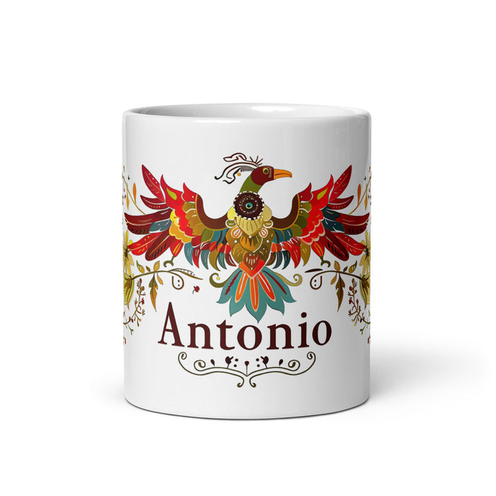 Antonio Exclusive Name Art Piece Home Office Work Coffee Mug Mexican Spanish Pride Gift Cup One - Of - A - Kind Calligraphy White Glossy Mug | A7 - Mexicada