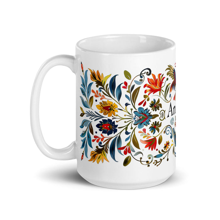 Antonio Exclusive Name Art Piece Home Office Work Coffee Mug Mexican Spanish Pride Gift Cup One - Of - A - Kind Calligraphy White Glossy Mug | A8 - Mexicada