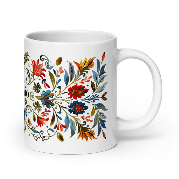 Antonio Exclusive Name Art Piece Home Office Work Coffee Mug Mexican Spanish Pride Gift Cup One-Of-A-Kind Calligraphy White Glossy Mug | A8 Mexicada 20 oz