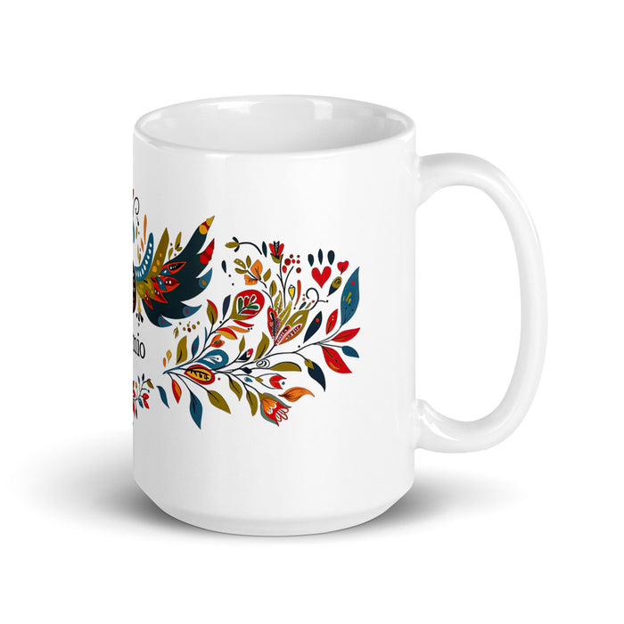 Antonio Exclusive Name Art Piece Home Office Work Coffee Mug Mexican Spanish Pride Gift Cup One - Of - A - Kind Calligraphy White Glossy Mug | A9 - Mexicada