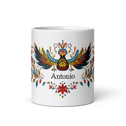 Antonio Exclusive Name Art Piece Home Office Work Coffee Mug Mexican Spanish Pride Gift Cup One-Of-A-Kind Calligraphy White Glossy Mug | A9 Mexicada