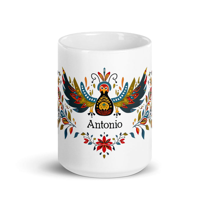 Antonio Exclusive Name Art Piece Home Office Work Coffee Mug Mexican Spanish Pride Gift Cup One-Of-A-Kind Calligraphy White Glossy Mug | A9 Mexicada