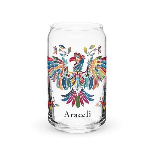 Araceli Exclusive Name Art Piece Can - Shaped Glass Home Office Work Mexican Spanish Pride Gift Cup One - Of - A - Kind Calligraphy Glass | A10 - Mexicada