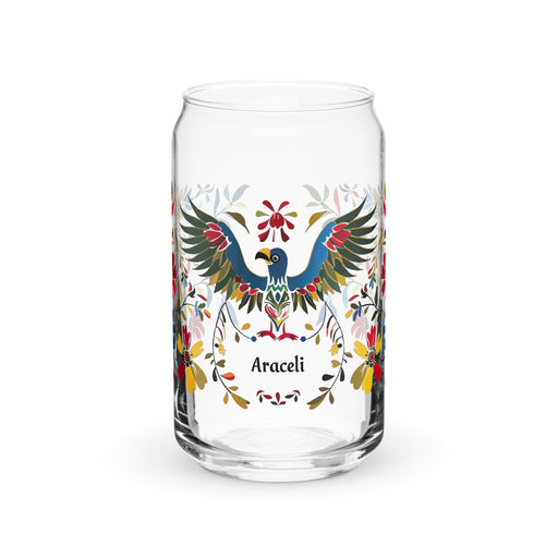 Araceli Exclusive Name Art Piece Can - Shaped Glass Home Office Work Mexican Spanish Pride Gift Cup One - Of - A - Kind Calligraphy Glass | A7 - Mexicada