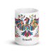 Araceli Exclusive Name Art Piece Home Office Work Coffee Mug Mexican Spanish Pride Gift Cup One - Of - A - Kind Calligraphy White Glossy Mug | A10 - Mexicada