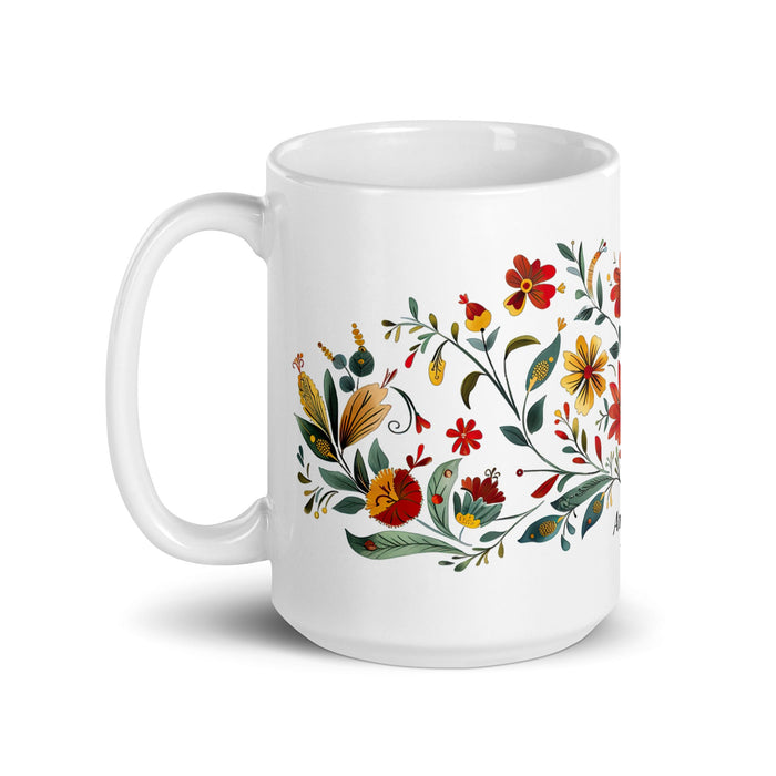 Araceli Exclusive Name Art Piece Home Office Work Coffee Mug Mexican Spanish Pride Gift Cup One - Of - A - Kind Calligraphy White Glossy Mug | A15 - Mexicada