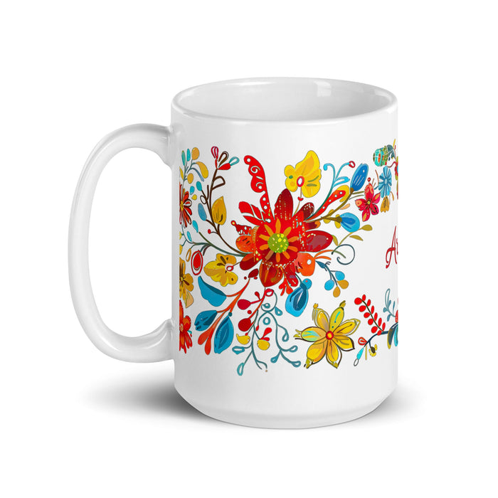 Araceli Exclusive Name Art Piece Home Office Work Coffee Mug Mexican Spanish Pride Gift Cup One - Of - A - Kind Calligraphy White Glossy Mug | A3 - Mexicada