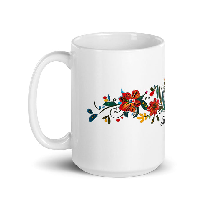 Araceli Exclusive Name Art Piece Home Office Work Coffee Mug Mexican Spanish Pride Gift Cup One - Of - A - Kind Calligraphy White Glossy Mug | A5 - Mexicada