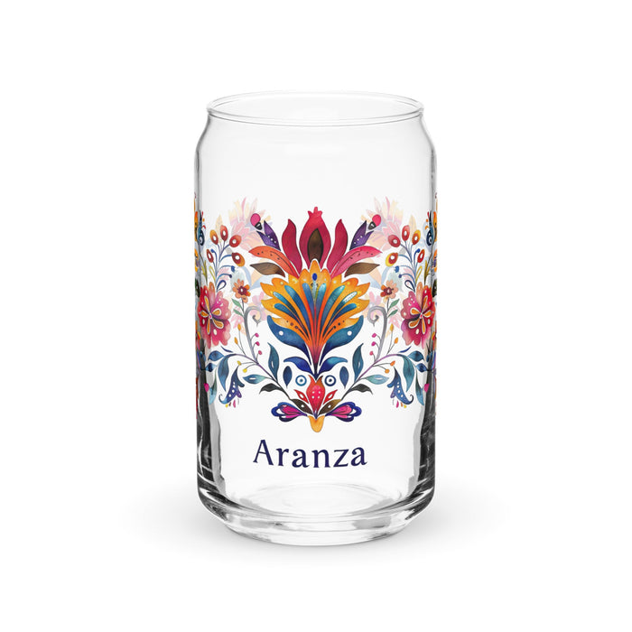 Aranza Exclusive Name Art Piece Can - Shaped Glass Home Office Work Mexican Spanish Pride Gift Cup One - Of - A - Kind Calligraphy Glass | A1 - Mexicada