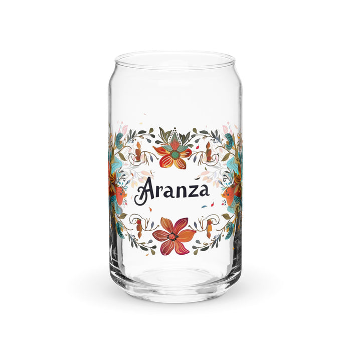 Aranza Exclusive Name Art Piece Can - Shaped Glass Home Office Work Mexican Spanish Pride Gift Cup One - Of - A - Kind Calligraphy Glass | A10 - Mexicada