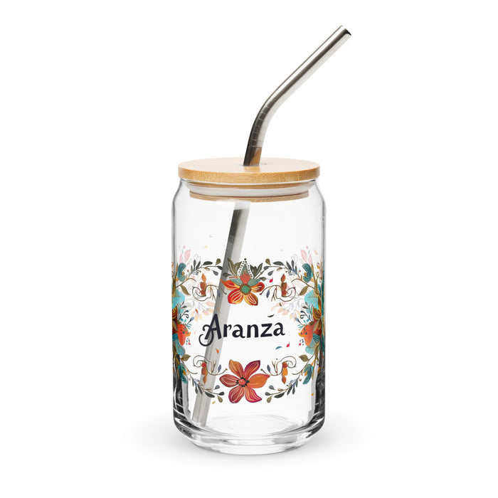 Aranza Exclusive Name Art Piece Can - Shaped Glass Home Office Work Mexican Spanish Pride Gift Cup One - Of - A - Kind Calligraphy Glass | A10 - Mexicada