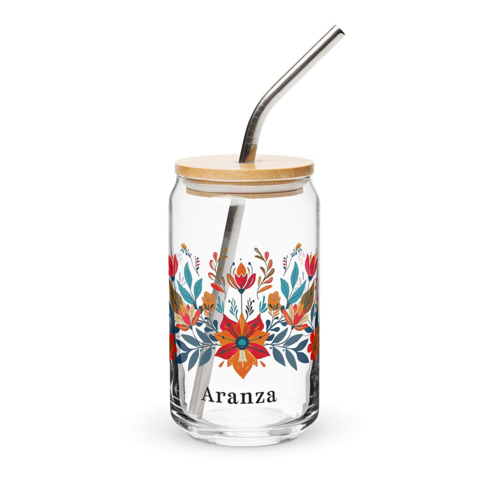 Aranza Exclusive Name Art Piece Can-Shaped Glass Home Office Work Mexican Spanish Pride Gift Cup One-Of-A-Kind Calligraphy Glass | A11 Mexicada 16 oz With Lid & Straw