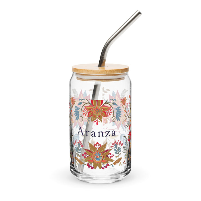 Aranza Exclusive Name Art Piece Can - Shaped Glass Home Office Work Mexican Spanish Pride Gift Cup One - Of - A - Kind Calligraphy Glass | A12 - Mexicada