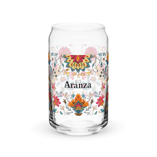 Aranza Exclusive Name Art Piece Can-Shaped Glass Home Office Work Mexican Spanish Pride Gift Cup One-Of-A-Kind Calligraphy Glass | A13 Mexicada 16 oz