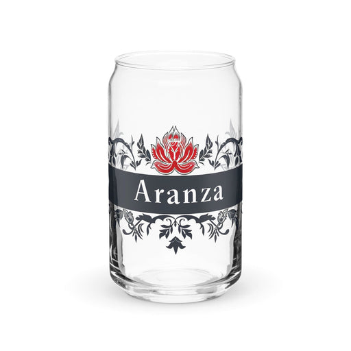 Aranza Exclusive Name Art Piece Can-Shaped Glass Home Office Work Mexican Spanish Pride Gift Cup One-Of-A-Kind Calligraphy Glass | A14 Mexicada 16 oz