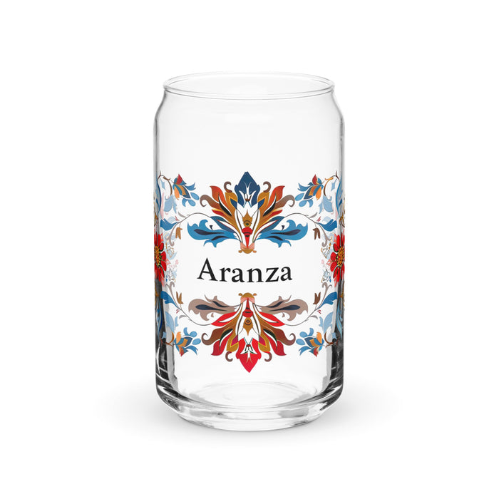 Aranza Exclusive Name Art Piece Can - Shaped Glass Home Office Work Mexican Spanish Pride Gift Cup One - Of - A - Kind Calligraphy Glass | A15 - Mexicada