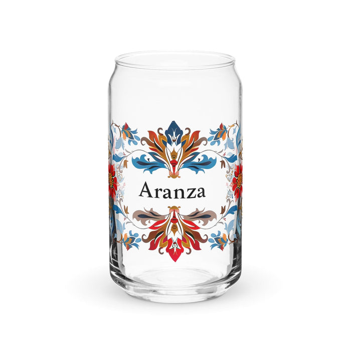 Aranza Exclusive Name Art Piece Can-Shaped Glass Home Office Work Mexican Spanish Pride Gift Cup One-Of-A-Kind Calligraphy Glass | A15 Mexicada 16 oz (No Lid No Straw)