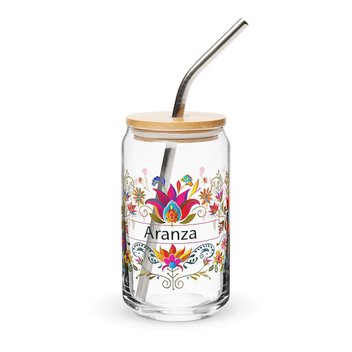 Aranza Exclusive Name Art Piece Can - Shaped Glass Home Office Work Mexican Spanish Pride Gift Cup One - Of - A - Kind Calligraphy Glass | A16 - Mexicada