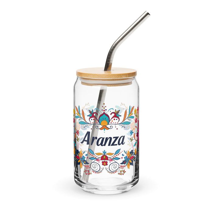 Aranza Exclusive Name Art Piece Can - Shaped Glass Home Office Work Mexican Spanish Pride Gift Cup One - Of - A - Kind Calligraphy Glass | A18 - Mexicada