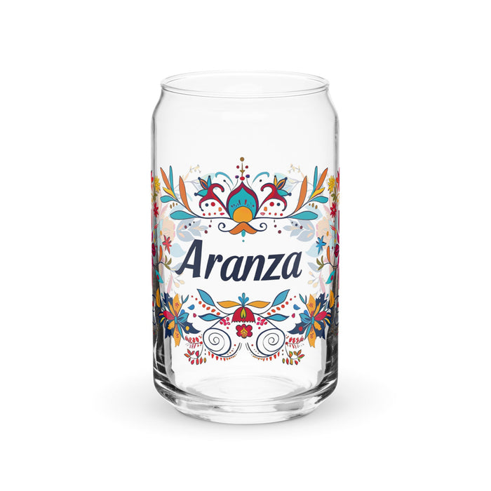 Aranza Exclusive Name Art Piece Can - Shaped Glass Home Office Work Mexican Spanish Pride Gift Cup One - Of - A - Kind Calligraphy Glass | A18 - Mexicada