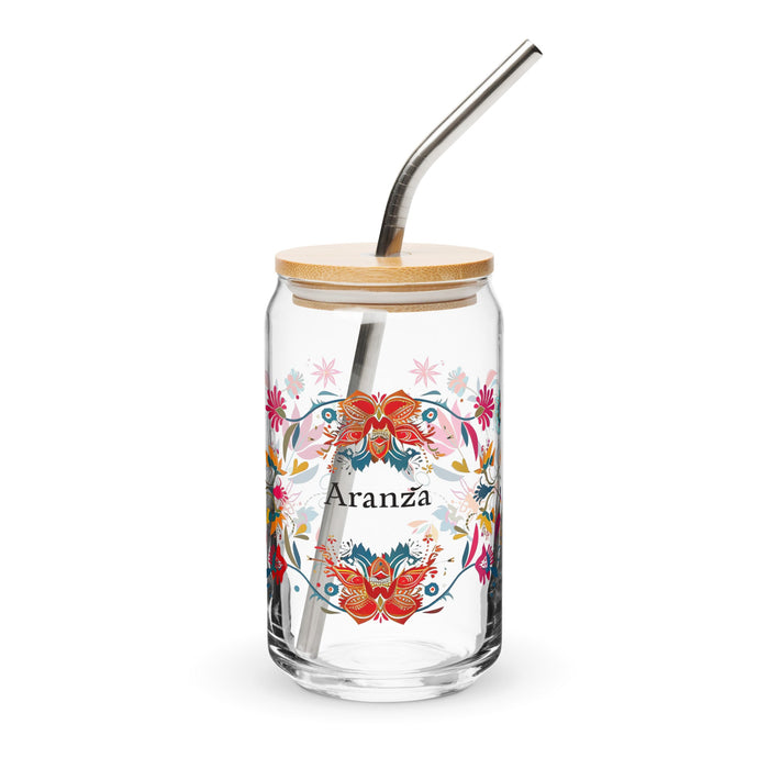 Aranza Exclusive Name Art Piece Can - Shaped Glass Home Office Work Mexican Spanish Pride Gift Cup One - Of - A - Kind Calligraphy Glass | A19 - Mexicada