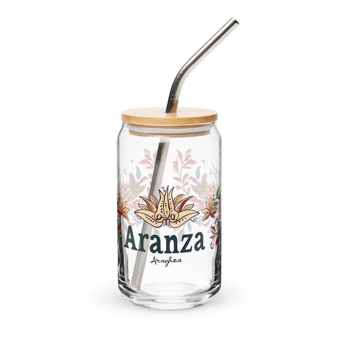 Aranza Exclusive Name Art Piece Can - Shaped Glass Home Office Work Mexican Spanish Pride Gift Cup One - Of - A - Kind Calligraphy Glass | A2 - Mexicada