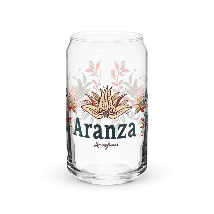 Aranza Exclusive Name Art Piece Can - Shaped Glass Home Office Work Mexican Spanish Pride Gift Cup One - Of - A - Kind Calligraphy Glass | A2 - Mexicada