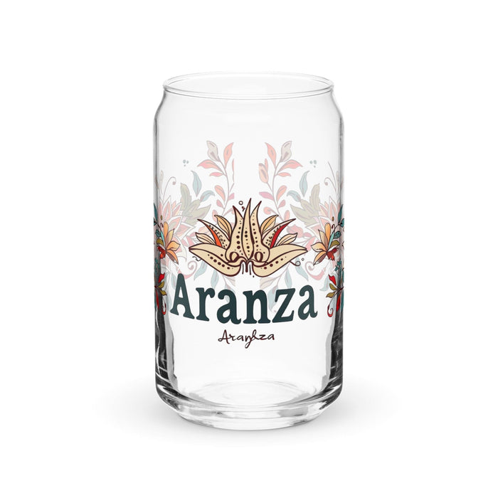 Aranza Exclusive Name Art Piece Can-Shaped Glass Home Office Work Mexican Spanish Pride Gift Cup One-Of-A-Kind Calligraphy Glass | A2 Mexicada 16 oz