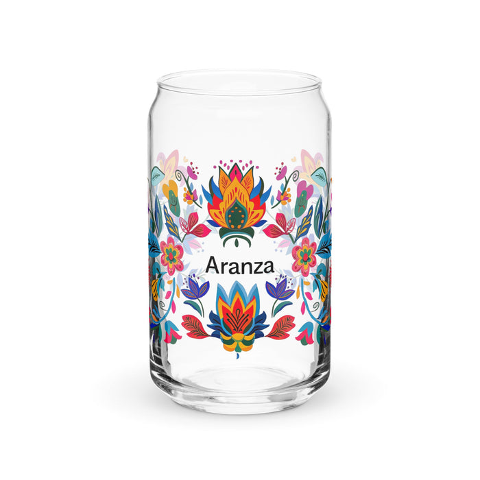 Aranza Exclusive Name Art Piece Can - Shaped Glass Home Office Work Mexican Spanish Pride Gift Cup One - Of - A - Kind Calligraphy Glass | A20 - Mexicada