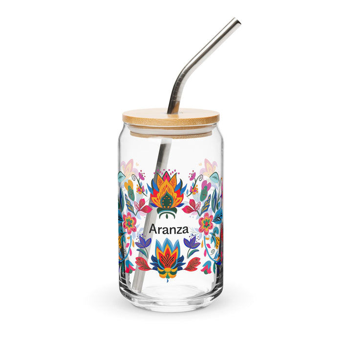 Aranza Exclusive Name Art Piece Can - Shaped Glass Home Office Work Mexican Spanish Pride Gift Cup One - Of - A - Kind Calligraphy Glass | A20 - Mexicada