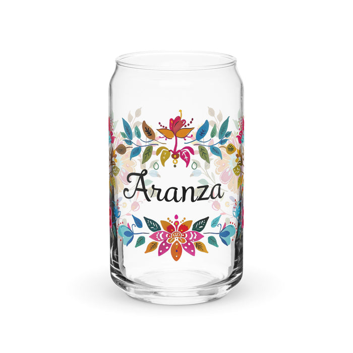 Aranza Exclusive Name Art Piece Can - Shaped Glass Home Office Work Mexican Spanish Pride Gift Cup One - Of - A - Kind Calligraphy Glass | A21 - Mexicada