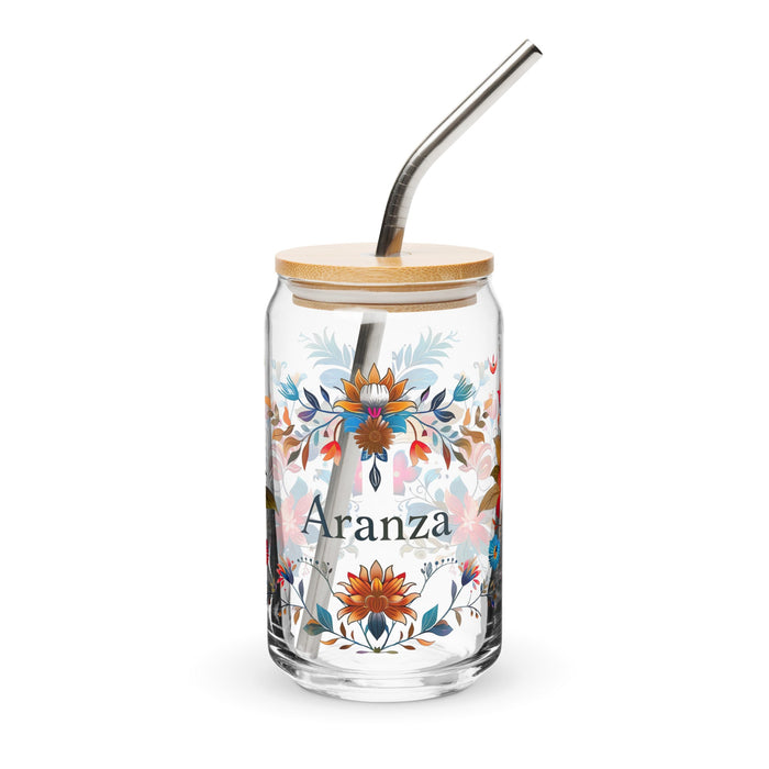 Aranza Exclusive Name Art Piece Can - Shaped Glass Home Office Work Mexican Spanish Pride Gift Cup One - Of - A - Kind Calligraphy Glass | A22 - Mexicada