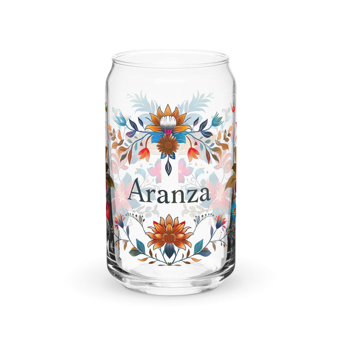 Aranza Exclusive Name Art Piece Can - Shaped Glass Home Office Work Mexican Spanish Pride Gift Cup One - Of - A - Kind Calligraphy Glass | A22 - Mexicada