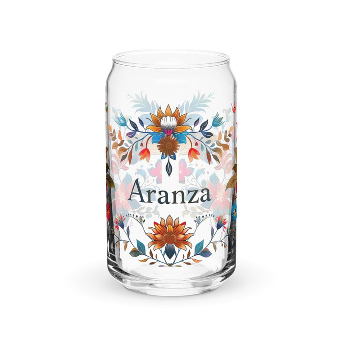 Aranza Exclusive Name Art Piece Can-Shaped Glass Home Office Work Mexican Spanish Pride Gift Cup One-Of-A-Kind Calligraphy Glass | A22 Mexicada 16 oz (No Lid No Straw)