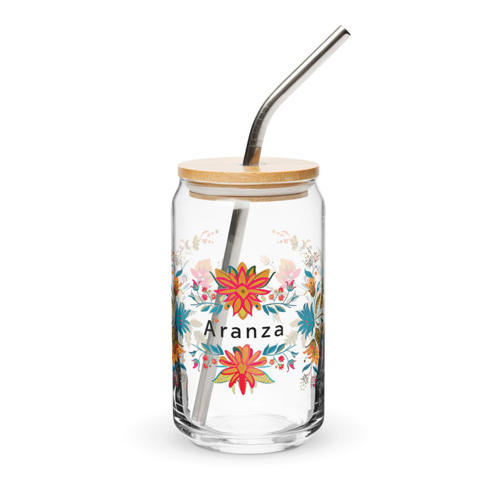 Aranza Exclusive Name Art Piece Can - Shaped Glass Home Office Work Mexican Spanish Pride Gift Cup One - Of - A - Kind Calligraphy Glass | A23 - Mexicada