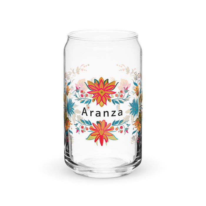 Aranza Exclusive Name Art Piece Can - Shaped Glass Home Office Work Mexican Spanish Pride Gift Cup One - Of - A - Kind Calligraphy Glass | A23 - Mexicada