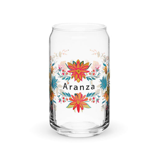 Aranza Exclusive Name Art Piece Can-Shaped Glass Home Office Work Mexican Spanish Pride Gift Cup One-Of-A-Kind Calligraphy Glass | A23 Mexicada 16 oz