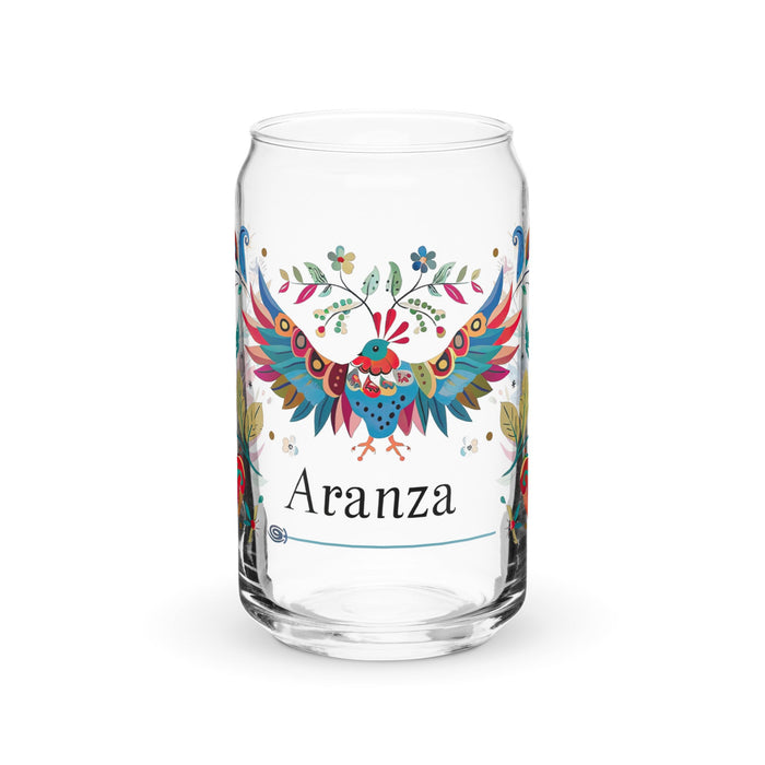 Aranza Exclusive Name Art Piece Can - Shaped Glass Home Office Work Mexican Spanish Pride Gift Cup One - Of - A - Kind Calligraphy Glass | A25 - Mexicada