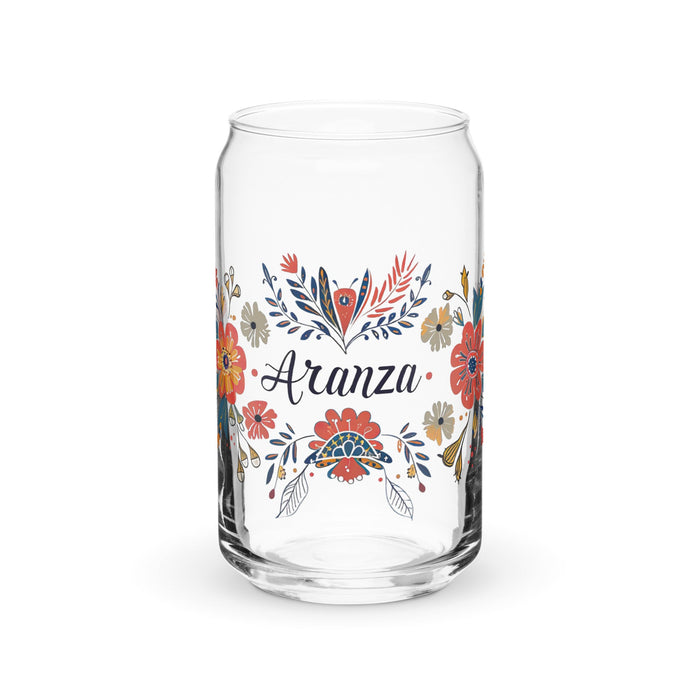 Aranza Exclusive Name Art Piece Can - Shaped Glass Home Office Work Mexican Spanish Pride Gift Cup One - Of - A - Kind Calligraphy Glass | A26 - Mexicada