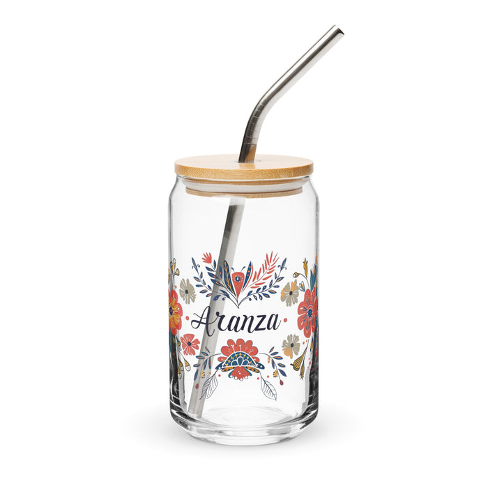 Aranza Exclusive Name Art Piece Can - Shaped Glass Home Office Work Mexican Spanish Pride Gift Cup One - Of - A - Kind Calligraphy Glass | A26 - Mexicada