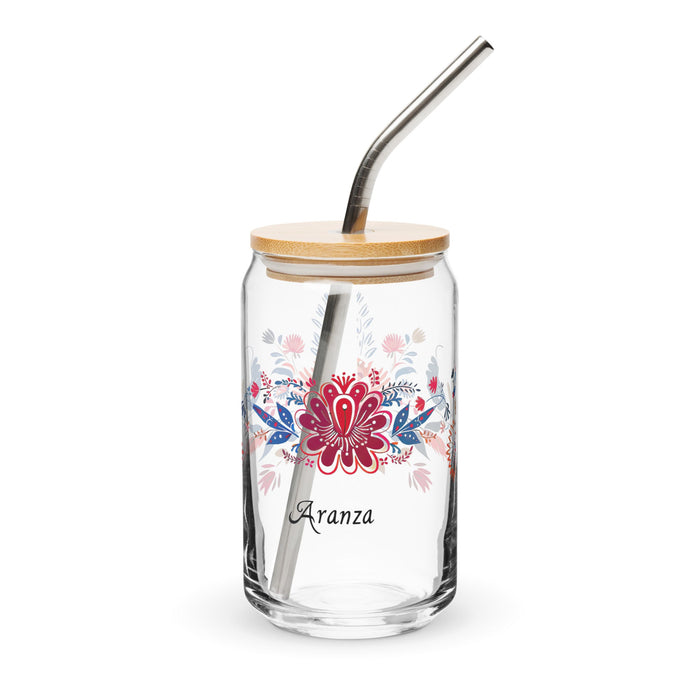 Aranza Exclusive Name Art Piece Can - Shaped Glass Home Office Work Mexican Spanish Pride Gift Cup One - Of - A - Kind Calligraphy Glass | A27 - Mexicada