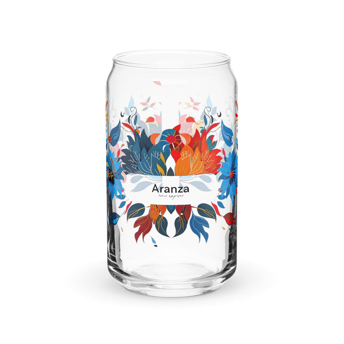 Aranza Exclusive Name Art Piece Can-Shaped Glass Home Office Work Mexican Spanish Pride Gift Cup One-Of-A-Kind Calligraphy Glass | A29 Mexicada 16 oz