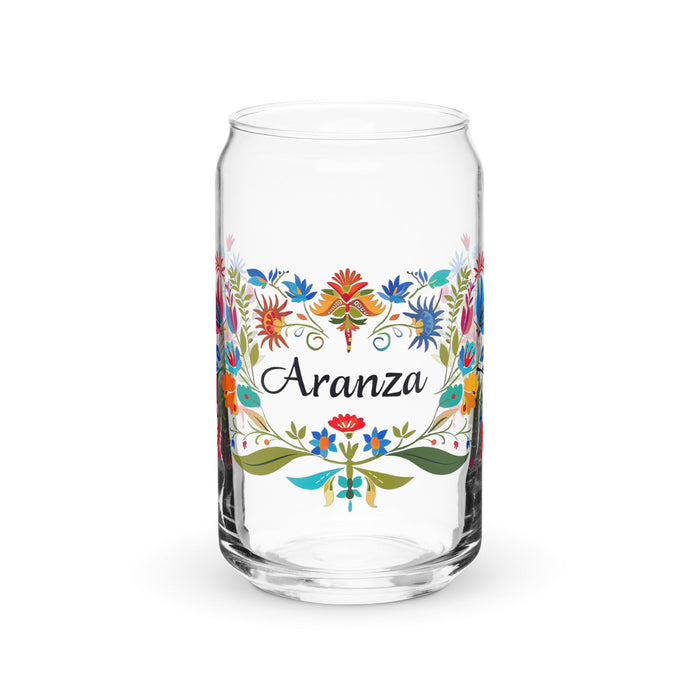 Aranza Exclusive Name Art Piece Can - Shaped Glass Home Office Work Mexican Spanish Pride Gift Cup One - Of - A - Kind Calligraphy Glass | A3 - Mexicada