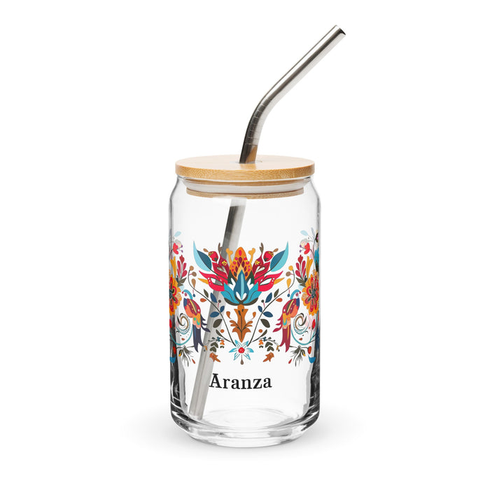 Aranza Exclusive Name Art Piece Can - Shaped Glass Home Office Work Mexican Spanish Pride Gift Cup One - Of - A - Kind Calligraphy Glass | A30 - Mexicada