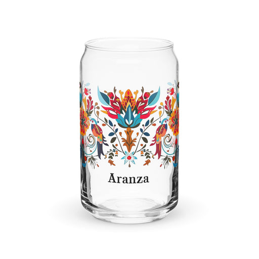 Aranza Exclusive Name Art Piece Can - Shaped Glass Home Office Work Mexican Spanish Pride Gift Cup One - Of - A - Kind Calligraphy Glass | A30 - Mexicada