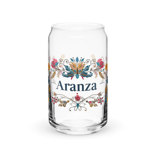 Aranza Exclusive Name Art Piece Can - Shaped Glass Home Office Work Mexican Spanish Pride Gift Cup One - Of - A - Kind Calligraphy Glass | A4 - Mexicada