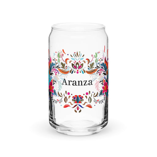 Aranza Exclusive Name Art Piece Can - Shaped Glass Home Office Work Mexican Spanish Pride Gift Cup One - Of - A - Kind Calligraphy Glass | A5 - Mexicada