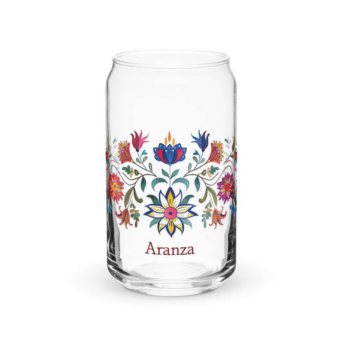 Aranza Exclusive Name Art Piece Can - Shaped Glass Home Office Work Mexican Spanish Pride Gift Cup One - Of - A - Kind Calligraphy Glass | A6 - Mexicada