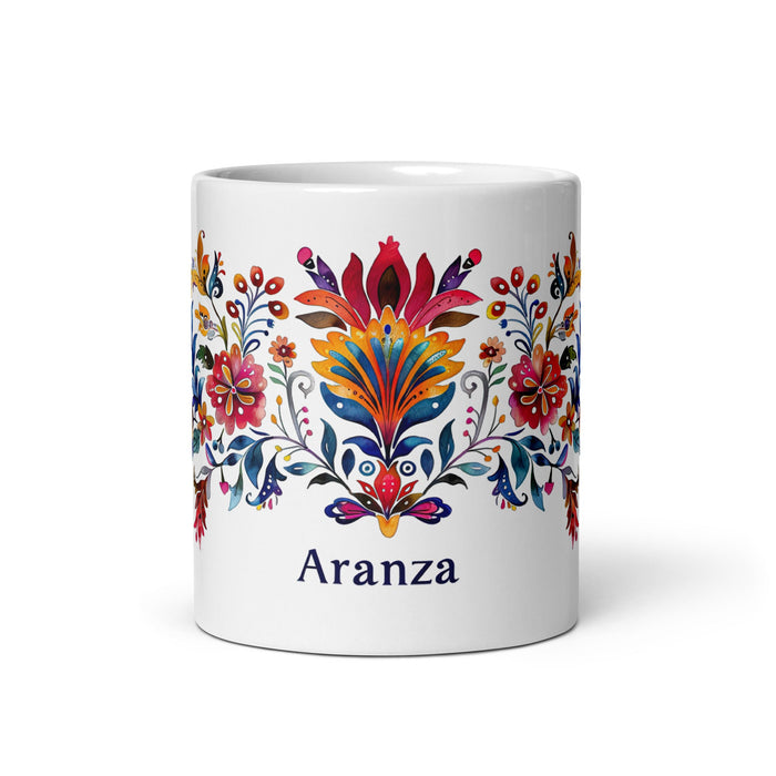 Aranza Exclusive Name Art Piece Home Office Work Coffee Mug Mexican Spanish Pride Gift Cup One - Of - A - Kind Calligraphy White Glossy Mug | A1 - Mexicada