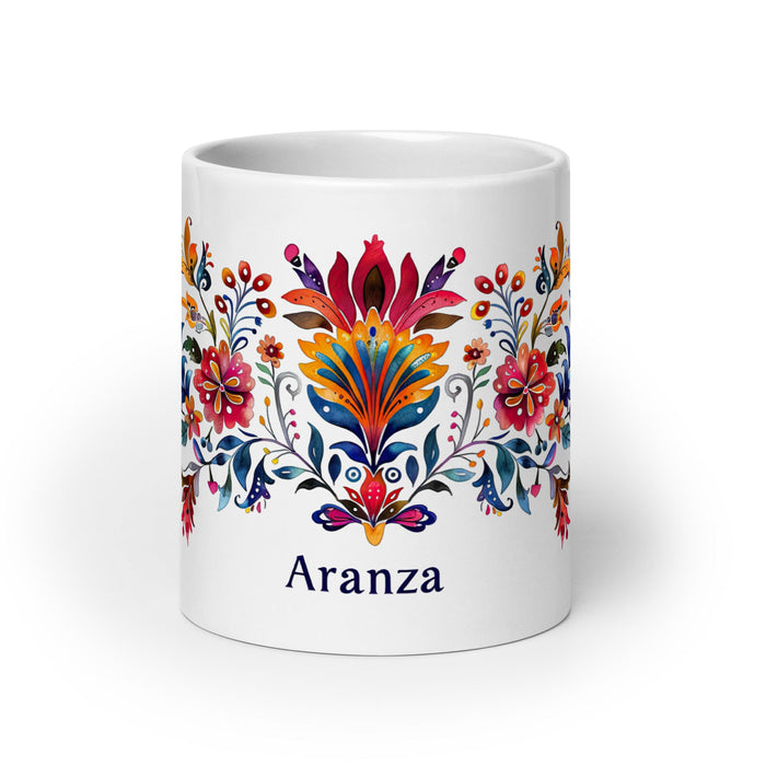 Aranza Exclusive Name Art Piece Home Office Work Coffee Mug Mexican Spanish Pride Gift Cup One - Of - A - Kind Calligraphy White Glossy Mug | A1 - Mexicada